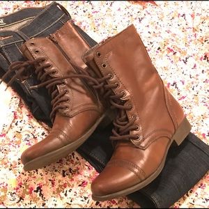 Steve Madden Troopa Brown Leather Boots, 7.5